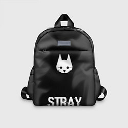 Детский рюкзак Stray glitch на темном фоне: символ, надпись