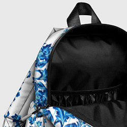 Детский рюкзак Гжель синие цветы, цвет: 3D-принт — фото 2