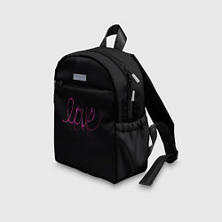 Детский рюкзак Надпись любовь на черном фоне, цвет: 3D-принт — фото 2