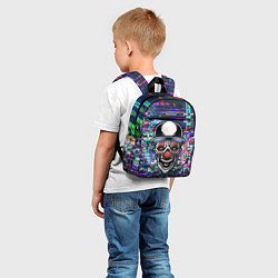 Детский рюкзак Злой клоун на фоне городской рекламы, цвет: 3D-принт — фото 2