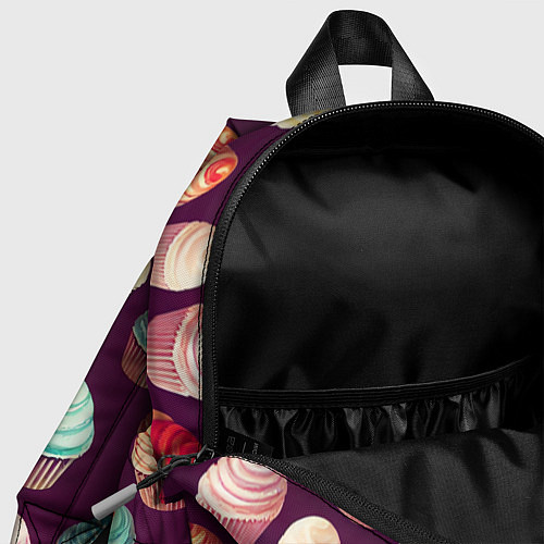 Детский рюкзак Много нарисованных капкейков / 3D-принт – фото 4
