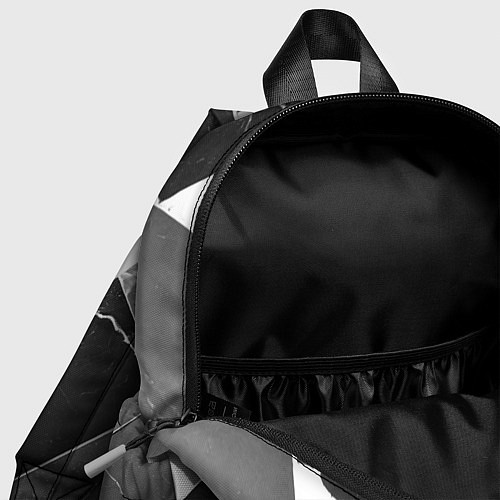 Детский рюкзак Черно-белый мрамор с трещинами / 3D-принт – фото 4