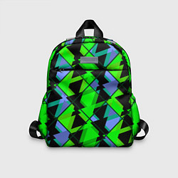 Детский рюкзак Абстрактные узор из геометрических фигур в зеленых