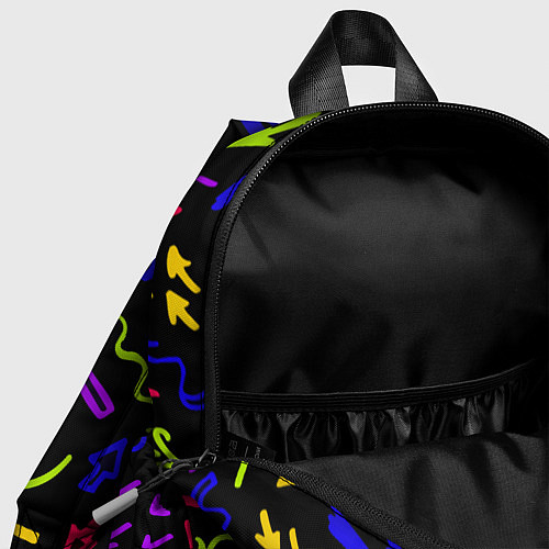 Детский рюкзак Паттерн из разноцветных стрелочек / 3D-принт – фото 4