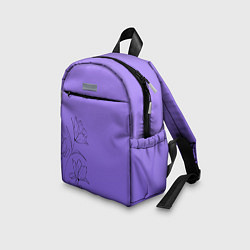 Детский рюкзак Красивый фиолетовый градиент с цветами, цвет: 3D-принт — фото 2