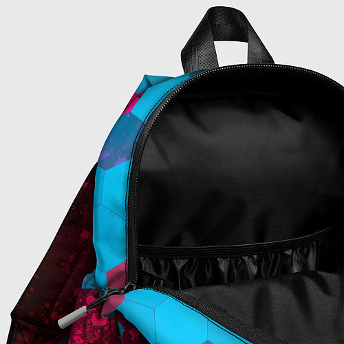 Детский рюкзак Skoda - neon gradient: надпись, символ / 3D-принт – фото 4