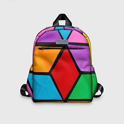 Детский рюкзак Множество разноцветных ромбов, цвет: 3D-принт
