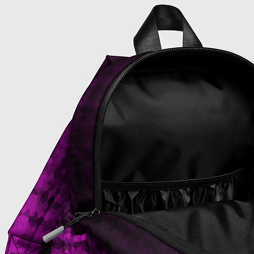 Детский рюкзак Абстрактный мозаичный черно - пурпурный узор / 3D-принт – фото 4