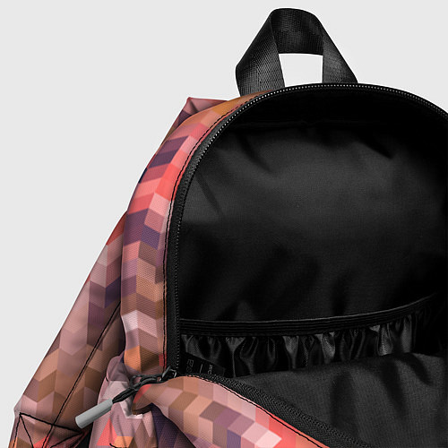 Детский рюкзак Оранжево-коричневый абстрактный геометрический узо / 3D-принт – фото 4