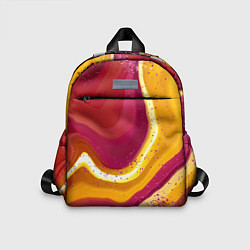 Детский рюкзак Бордово-оранжевый агат, цвет: 3D-принт