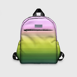 Детский рюкзак Яркий желтый зеленый розовый полосатый узор, цвет: 3D-принт