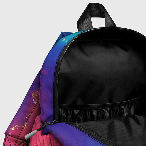 Детский рюкзак Нарядный красно-синий градиент с блестками / 3D-принт – фото 4