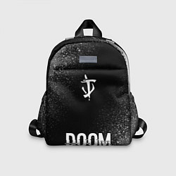 Детский рюкзак Doom glitch на темном фоне: символ, надпись
