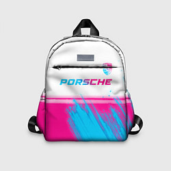 Детский рюкзак Porsche neon gradient style: символ сверху, цвет: 3D-принт