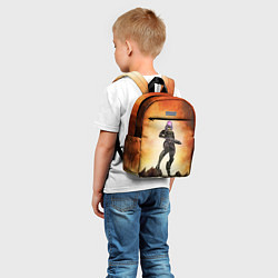Детский рюкзак Кварианка стоит на горе трупов в свете огня, цвет: 3D-принт — фото 2
