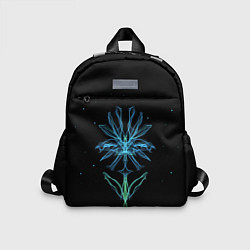Детский рюкзак Неоновый цветок на черном фоне, цвет: 3D-принт