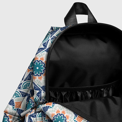 Детский рюкзак Цветы светлый орнамент / 3D-принт – фото 4