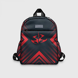 Детский рюкзак Красный символ Hitman на темном фоне со стрелками, цвет: 3D-принт
