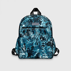 Детский рюкзак Гранж - абстрактные синие разводы, цвет: 3D-принт