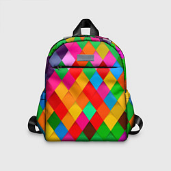 Детский рюкзак Цветные лоскуты - пэчворк, цвет: 3D-принт