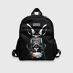 Детский рюкзак Черный кролик стреляет лазерами из глаз, цвет: 3D-принт