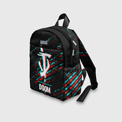 Детский рюкзак Doom в стиле glitch и баги графики на темном фоне, цвет: 3D-принт — фото 2