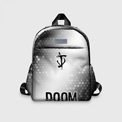 Детский рюкзак Doom glitch на светлом фоне: символ, надпись