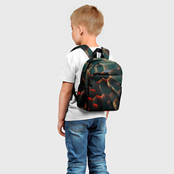 Детский рюкзак Абстрактная геометрия во тьме, цвет: 3D-принт — фото 2