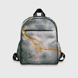 Детский рюкзак Абстрактный серый туман и золотая краска, цвет: 3D-принт