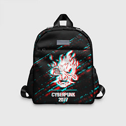Детский рюкзак Cyberpunk 2077 в стиле glitch и баги графики на те