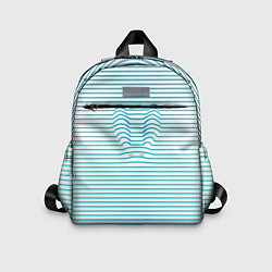Детский рюкзак Бело-голубые полосы и заячьи уши контуром, цвет: 3D-принт
