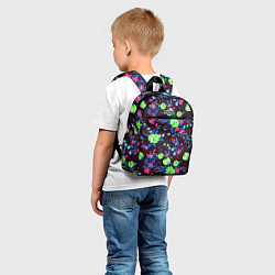 Детский рюкзак Неоновые цветы - паттерн, цвет: 3D-принт — фото 2