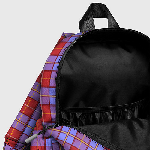 Детский рюкзак Ткань Шотландка красно-синяя / 3D-принт – фото 4