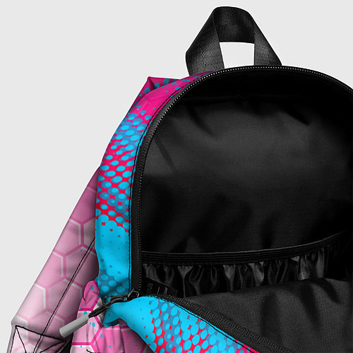 Детский рюкзак BMW neon gradient style: надпись, символ / 3D-принт – фото 4