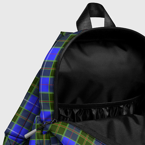 Детский рюкзак Ткань Шотландка сине-зелёная / 3D-принт – фото 4