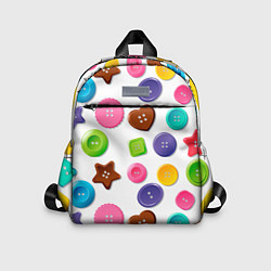 Детский рюкзак Разноцветные пуговицы - паттерн, цвет: 3D-принт