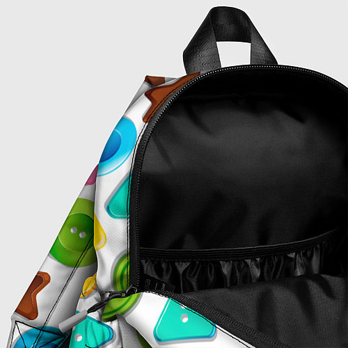 Детский рюкзак Разноцветные пуговицы - паттерн / 3D-принт – фото 4