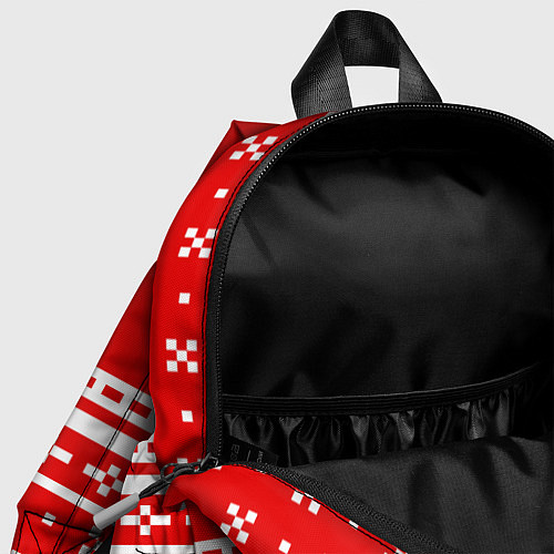 Детский рюкзак Выглядывающий котик - красный свитер / 3D-принт – фото 4