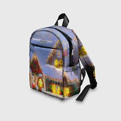 Детский рюкзак Украшенный новогодний коттедж и снежные сугробы, цвет: 3D-принт — фото 2