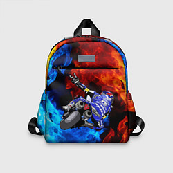 Детский рюкзак Yamaha мотогонки - огонь инь-янь, цвет: 3D-принт