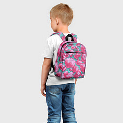 Детский рюкзак Пышные цветы - пионы, цвет: 3D-принт — фото 2