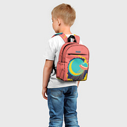 Детский рюкзак Летающая тарелка в небе ретро футуризм, цвет: 3D-принт — фото 2