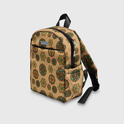 Детский рюкзак Мандалы на бежевом фоне, цвет: 3D-принт — фото 2