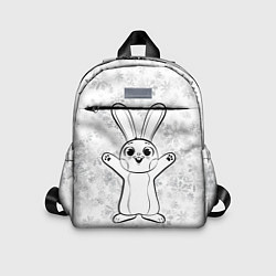 Детский рюкзак Счастливый кролик и снежинки, цвет: 3D-принт