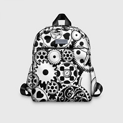 Детский рюкзак Шестеренки в черно-белом стиле, цвет: 3D-принт