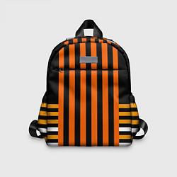 Детский рюкзак Полосатый узор в красных оранжевых тонах на черном, цвет: 3D-принт