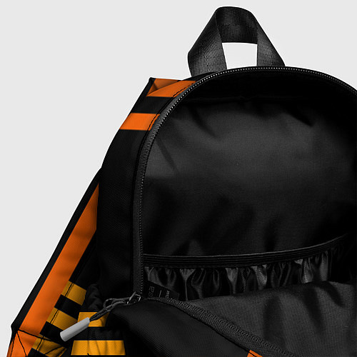 Детский рюкзак Полосатый узор в красных оранжевых тонах на черном / 3D-принт – фото 4