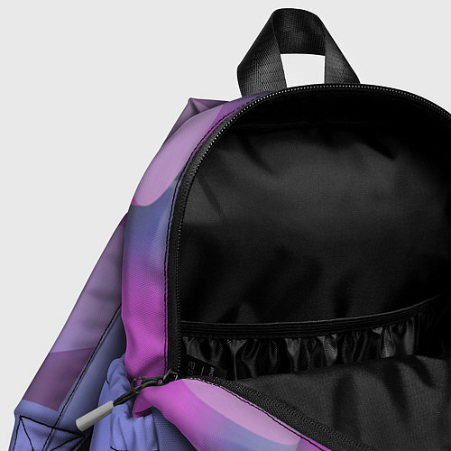 Детский рюкзак Абстрактные фиолетовые прямоугольники со скругленн / 3D-принт – фото 4
