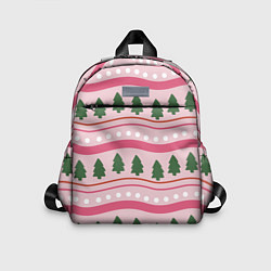 Детский рюкзак Новогодний свитер: розовый, цвет: 3D-принт
