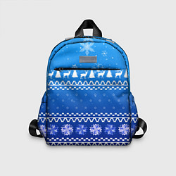 Детский рюкзак Новогодний узор на синем фоне, цвет: 3D-принт